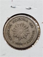 AU 1901 Mexican 2 Centesimos