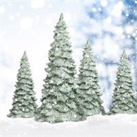 4 Pcs Winter Spruce Accessory Figurine Christmas S