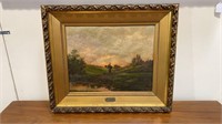 ANTIQUE OIL PAINTING ON CANVAS OF FARMER