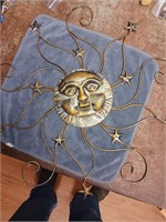 Decorative Wire Brass Toned Sun Wall Hanging
