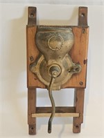 ANTIQUE COFFEE GRINDER-HANGS ON WALL-NICE AND OLD