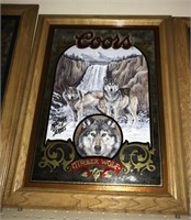 Coors beer sign-Timber Wolf