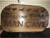Man cave wooden sign