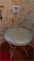 VINTAGE METAL VANITY SEAT 34"