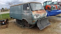 1960's Ford ECONOLINE SJ4-Chassis Tracked Plow Van