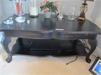 BLACK COFFEE TABLE ONLY, NICE PATINA & FINISH
