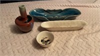 (4) PC POTTERY, SERVING DISHES, VASE AND PLANTER