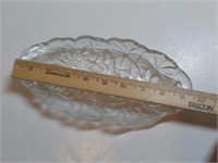 Vintage Clear Glass Oval Lily Pons Handled Floral