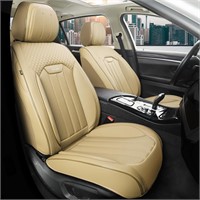 $116  2Pcs Universal Leather Car Seat Covers, Beig