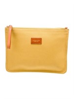 Mansur Gavriel Yellow Canvas Gold-tone Clutch