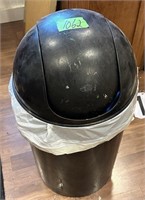 Black plastic waste can