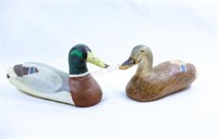 Signed Hand Carved & Painted Mallard's