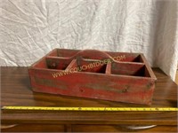 Primitive Wooden Red Chippy Paint Tote