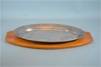 Genuine Oak Tray w/ Beverly Metal Platter
