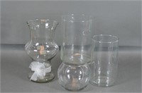 Lot of Clear Glass Vases