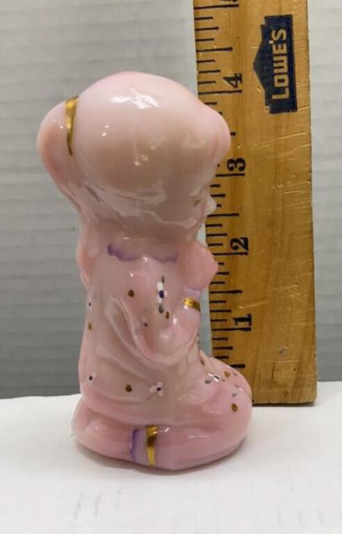 Fenton praying girl handpainted signed