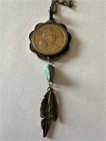 MOUNTED SACAGAWEA DOLLAR NECKLACE