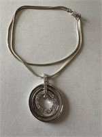 STERLING SILVER CONCENTRIC RING NECKLACE