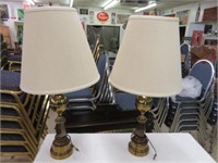 PAIR STIFFEL 1950'S  BRASS LAMPS