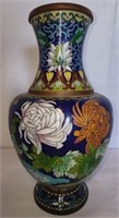 Antique blue floral vase