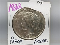 1922 90% Silver Peace $1 Dollar