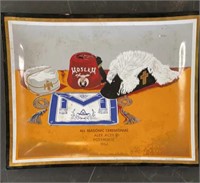 Vintage Masonic Commemorative Glass Tray Plate