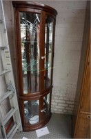 high-quality corner curio-mahogany with engraved