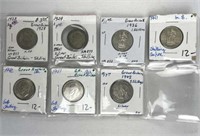 (7) Silver Great Britain Shillings