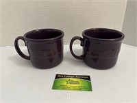 2 Longaberger purple oversized mugs