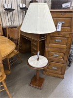 MARBLE TOP LAMP TABLE