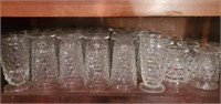 Vtg. Whitehall Clear Cubed Footed Glasses