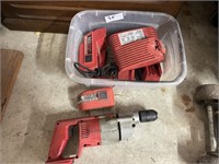 MILWAUKEE 18V DRILL AND BATTERIES