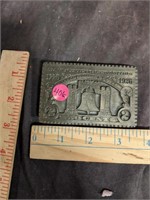 Two Cents 1974 Oden Stamp Belt Buckle