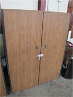 2 door wood cabinet on wheels 48x24x67.5