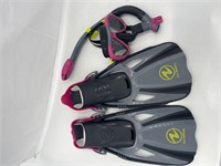 us divers snorkel set pink s/m