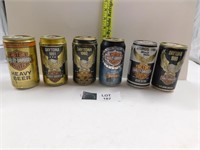 6 HARLEY DAVIDSON BEER CANS, FULL