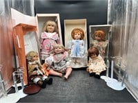 Dolls Made in Germany w/ Doll Stands (Gotz)