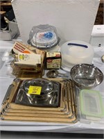 PANS, SERVING NESTING TRAY, COOKBOOKS, PLASTIC