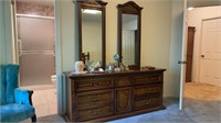 Large Dresser With 2 Mirrors -69 Inches Wide x