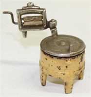 vintage Kilgore cast iron dollhouse wringer washer