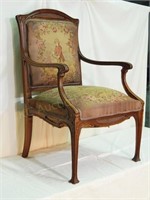Art Nouveau Armchair with Aubusson Type Textile