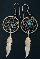 Native American Sterling Turquoise Earrings