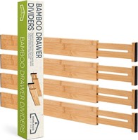 Bamboo Drawer Dividers, Adjustable & Expandable