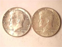 2 Liberty half dollar coins 1964