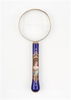 Continental enamelled magnifying glass