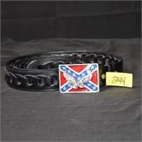 Handcrafted leather belt, size 44" with