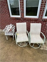 (3) Outdoor Chairs w/ Misc items