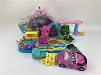 Mixed Polly Pocket / Barbie Doll Clothes & House