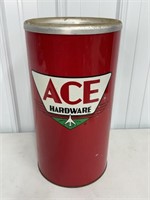 Vintage Ace Hardware Metal Trash Can / Ashtray