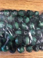 Wood beads beveled. Green, 12 x 13 mm. 2500